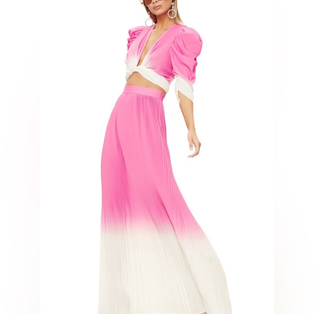 AFRM Pink to White Ombre Maxi Dress